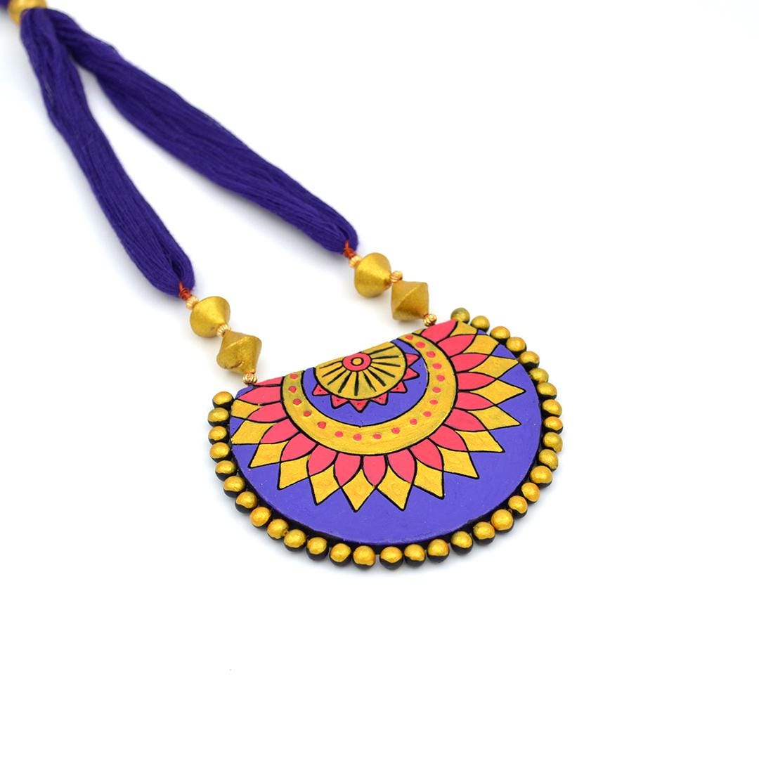 Violet Flower Clay Jewelry Set Handcrafted Flower Earrings Perfect Casual Jewelry