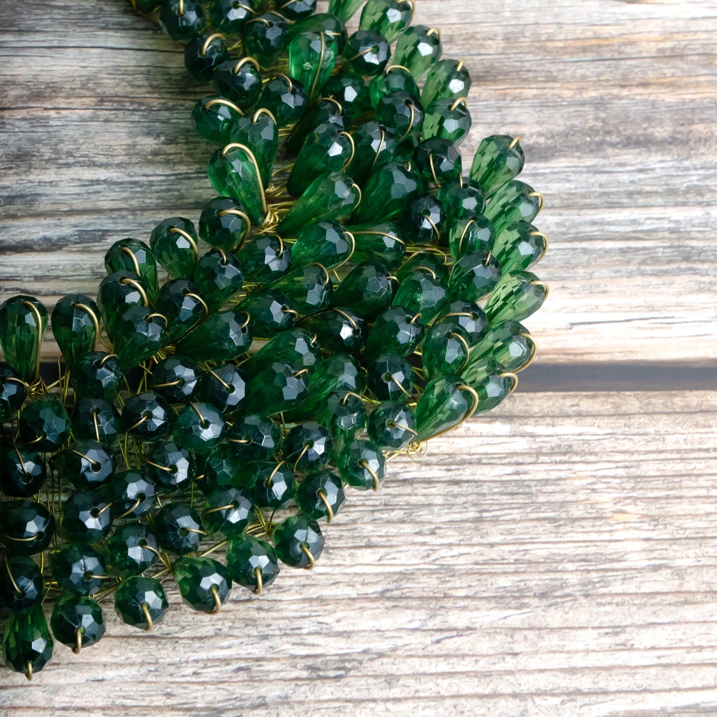 Red And Green Glass Beads Statement Necklace Handmade Jewelry Unique Gift for Her