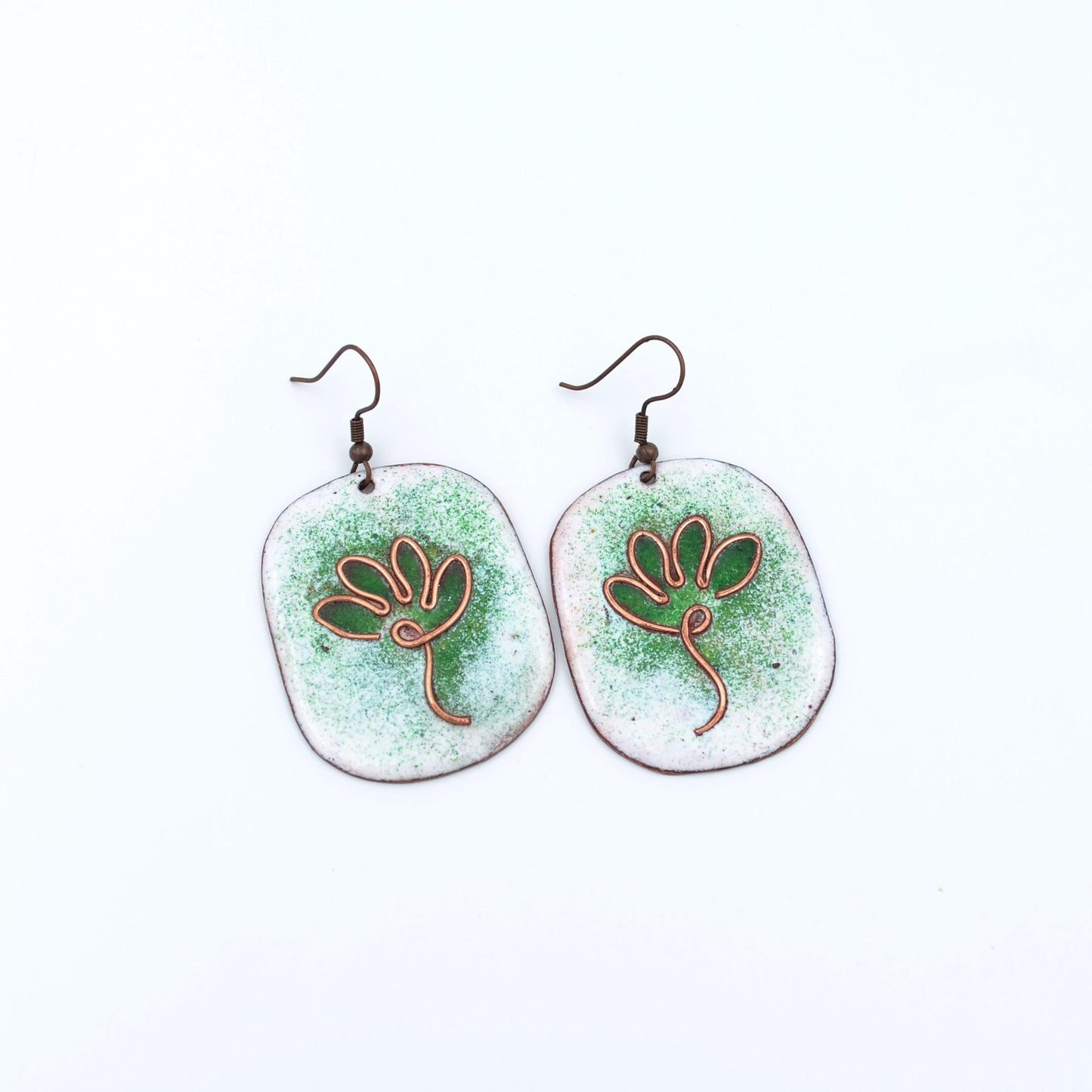 Copper Flower Design Dangle Earrings Floral Statement Earrings Perfect Casual Jewelry Valentine Gift