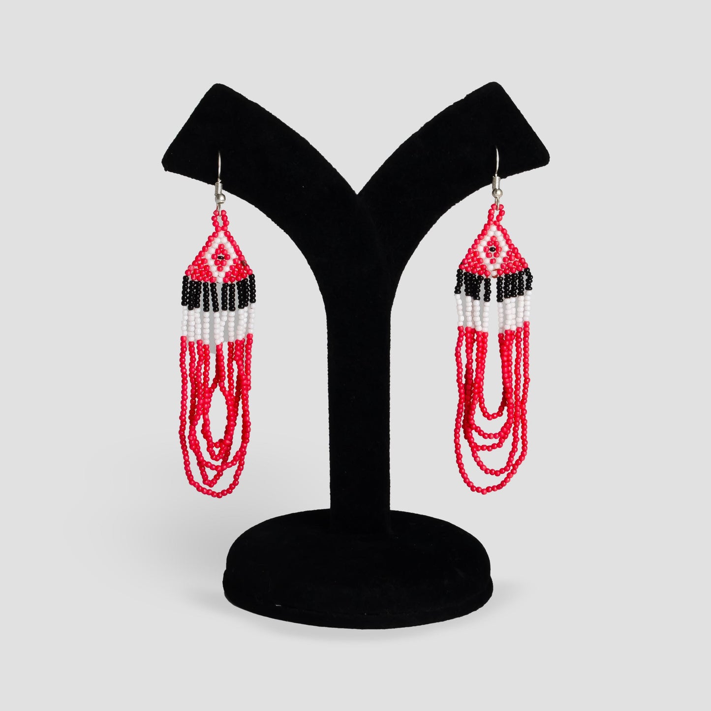 Red Native American Style Beaded Statement Necklace Boho Jewelry Perfect Christmas Gift