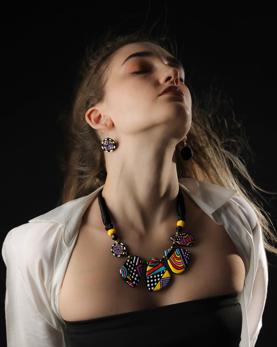Hand-painted Cordelia Kraft clay jewelry