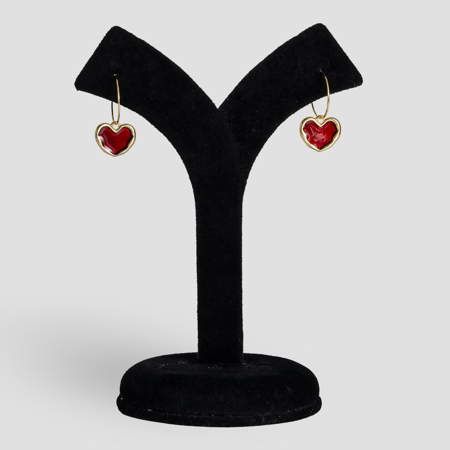 Red Heart Hoop Earrings Cute Enamel Love Jewelry Valentine Day Gift for Her