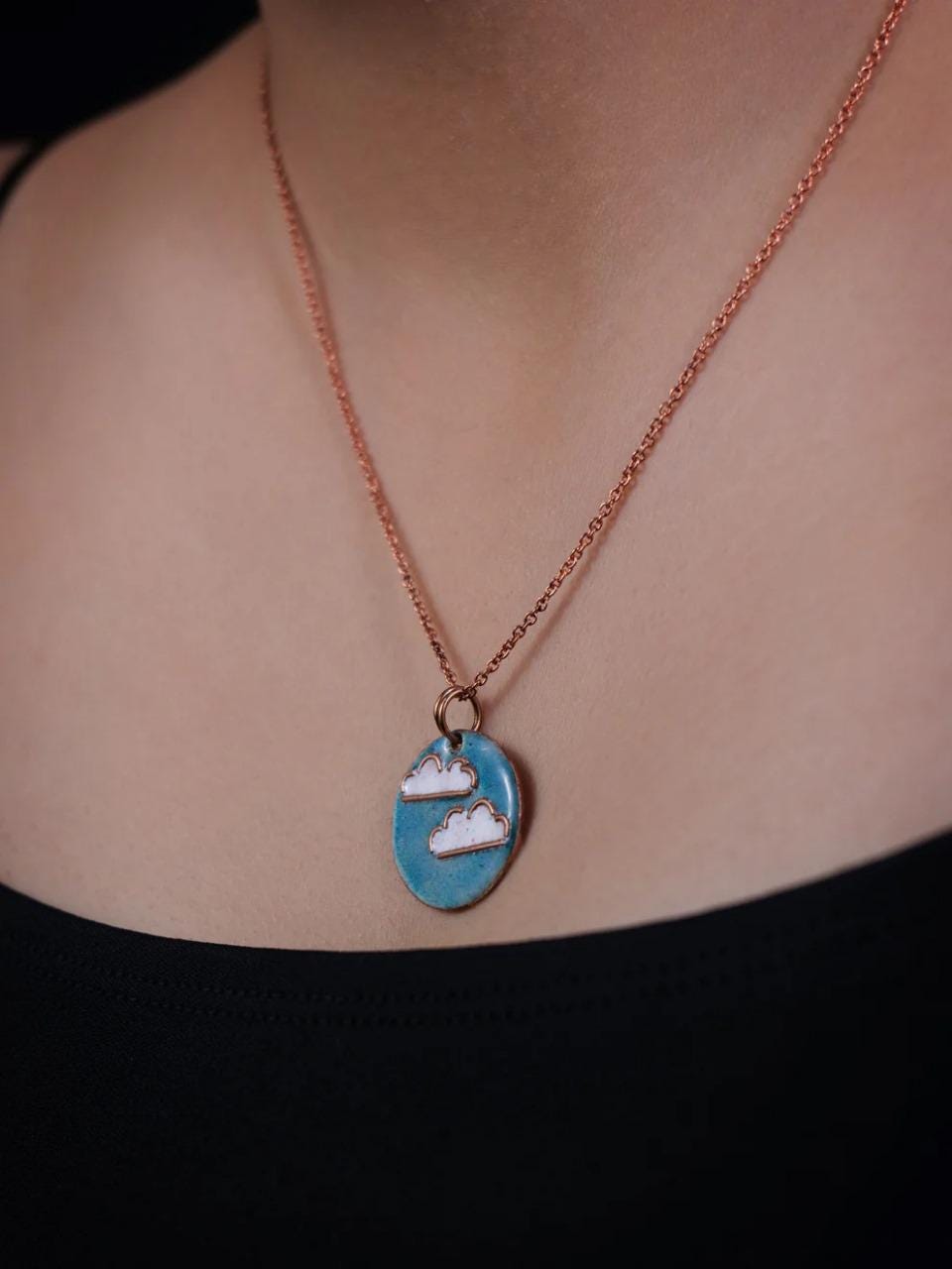 Copper Cloud Design Set Everyday Earrings Minimalist Necklace Perfect Best Friend Gift