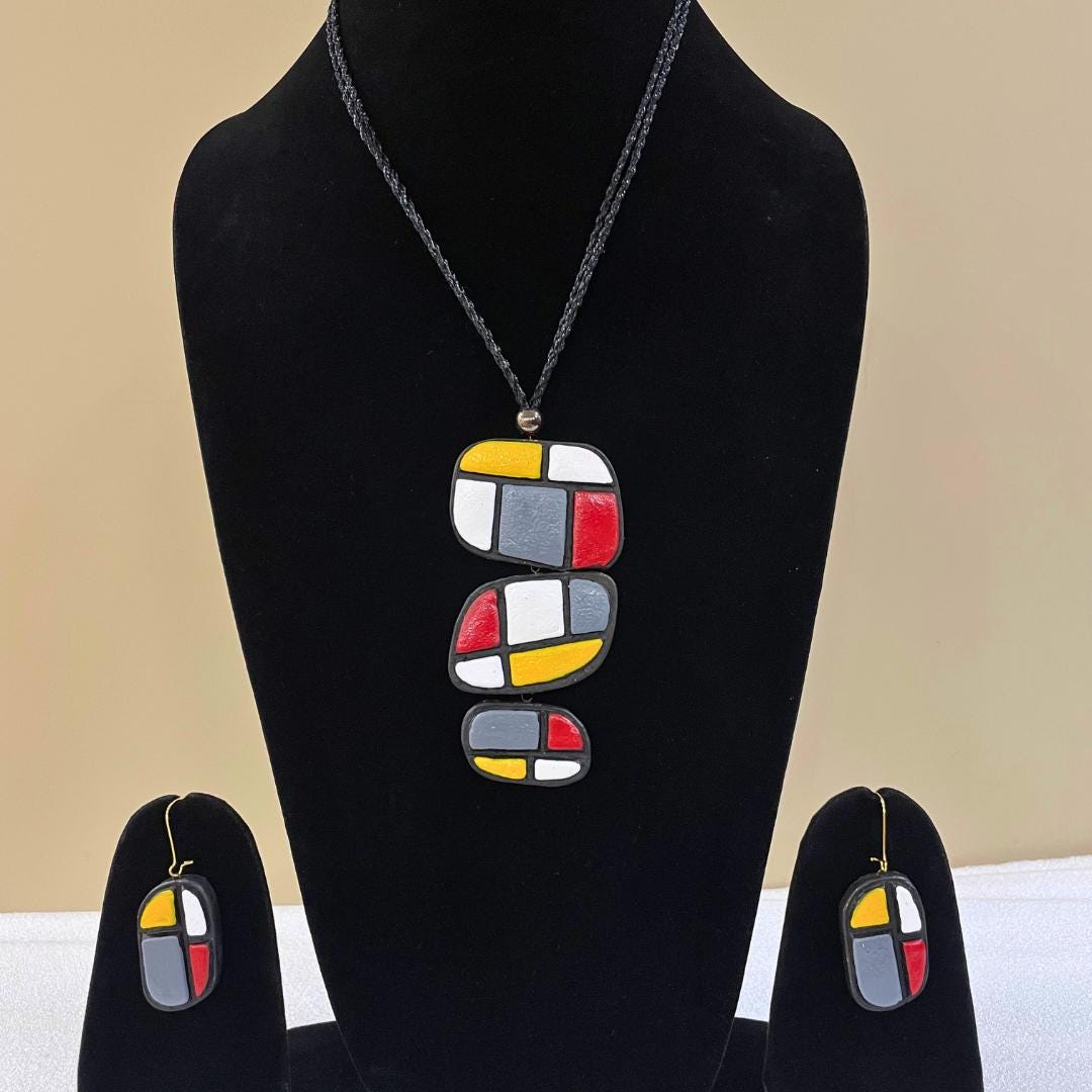 Handmade Clay Jewelry Handmade Necklace For Women Clay Earring Accessories Gift Idea For Best Friend Her Gift For Friend Gift For Woman