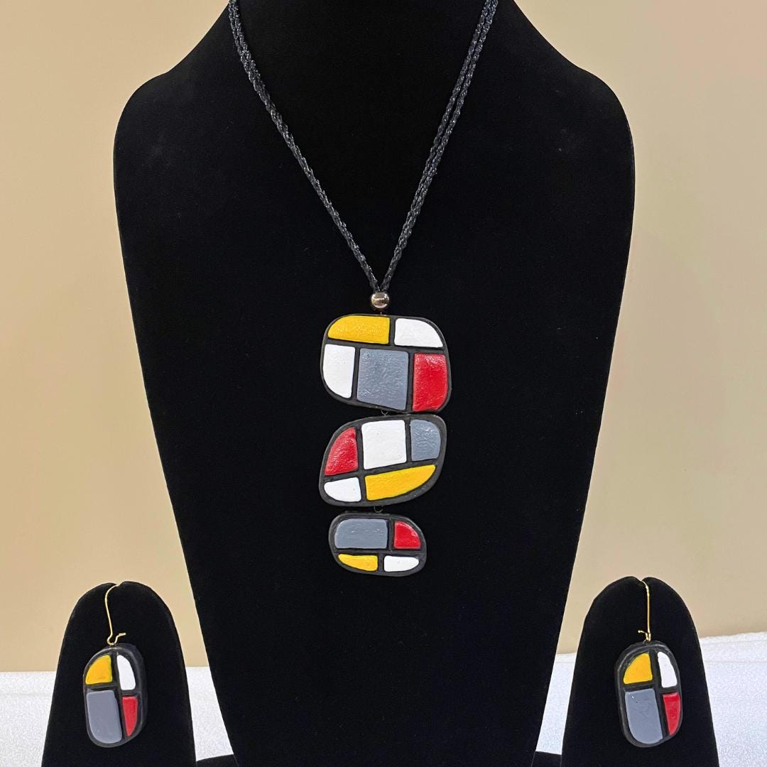 Handmade Clay Jewelry Handmade Necklace For Women Clay Earring Accessories Gift Idea For Best Friend Her Gift For Friend Gift For Woman