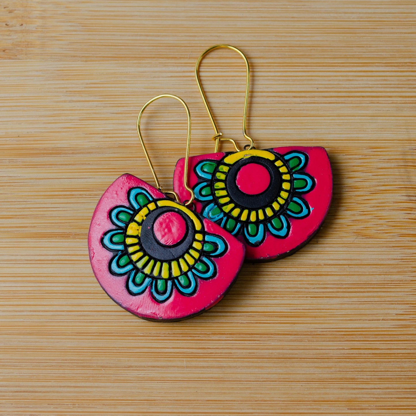 Sun Rising Blossom Clay Jewelry Set Earthen Clay Flower Earrings Casual Jewelry for Everyday Elegance