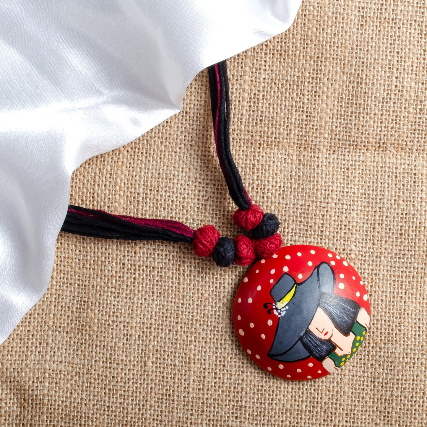 Red Lady in Love Clay Jewelry Set Handmade Valentine’s Day Gift for Women