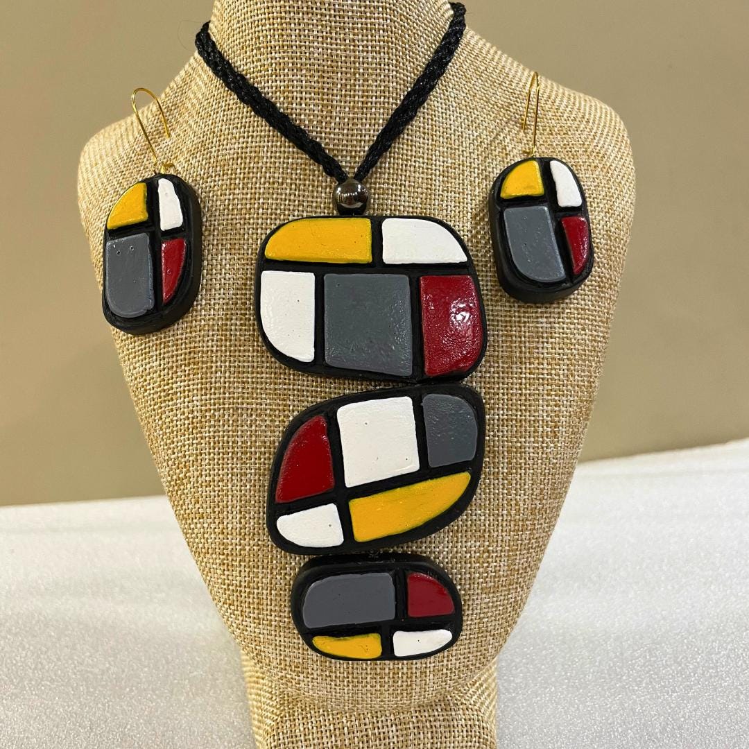 Handmade Clay Jewelry Handmade Necklace For Women Clay Earring Accessories Gift Idea For Best Friend Her Gift For Friend Gift For Woman