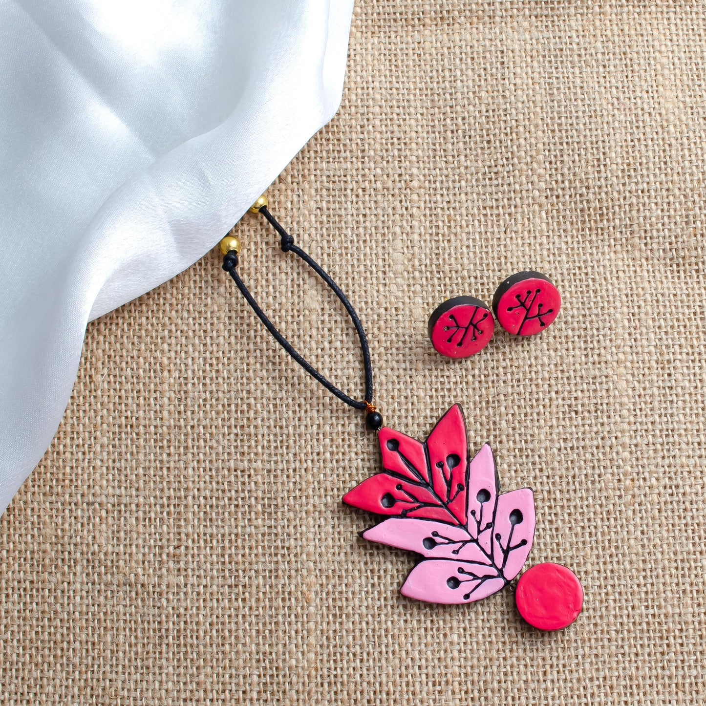 Maple Leaves Inspired Clay Set Pink Purple Floral Stud Earrings Delicate Handmade Jewelry