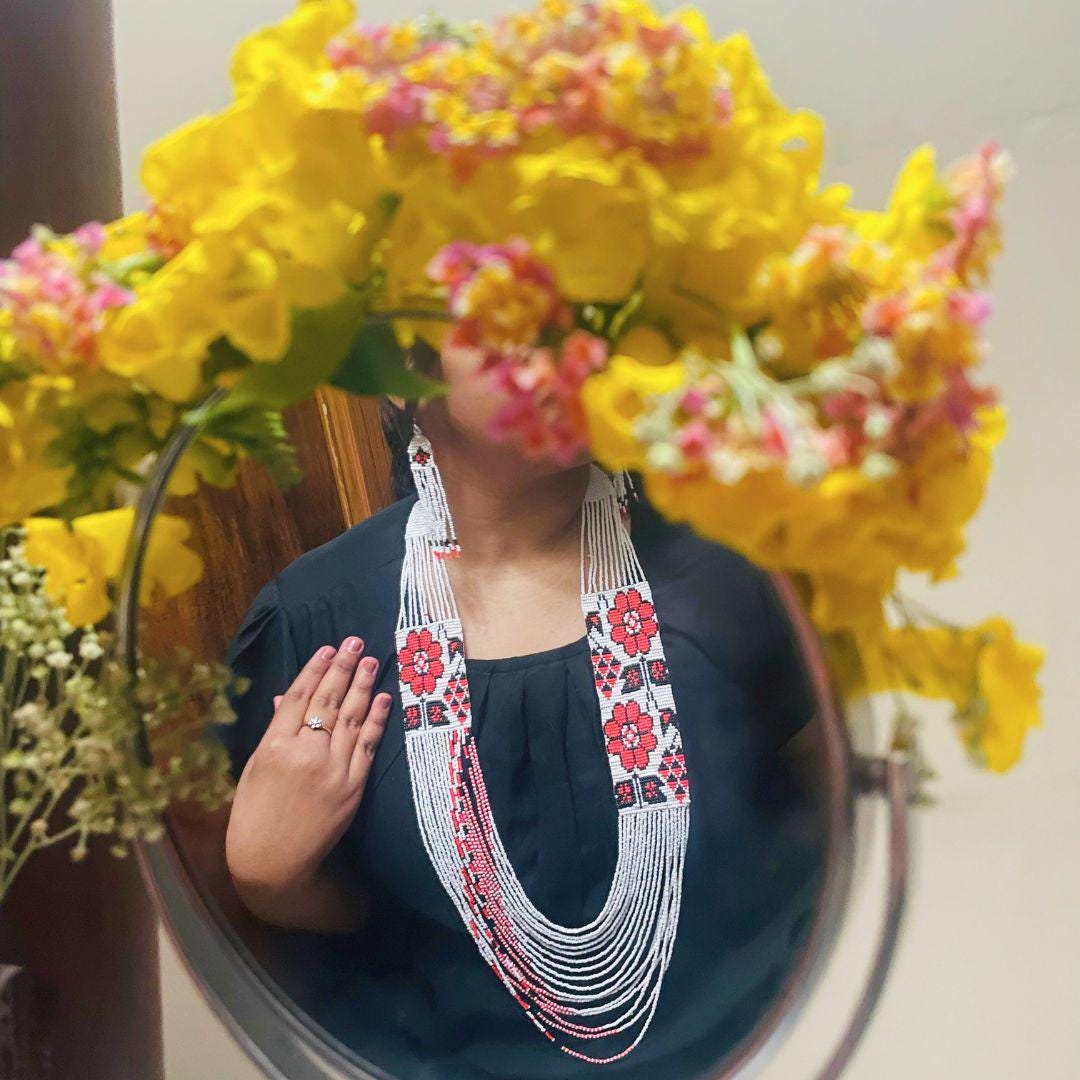 Rose Beaded Earring Fringe Beaded Earring For Women Gift For Friend Birthday Unique Gift For Women Friend Necklace With Red Jewelry Set Bead