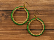 Green Hoop Earring For Women Boho Earing That Dangle
