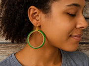 Green Hoop Earring For Women Boho Earing That Dangle