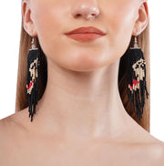 Black Beaded Earrings For Women
