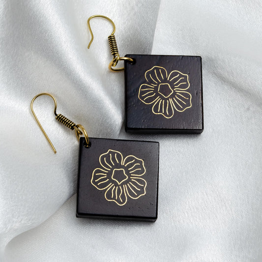 Wooden  Dangling Earring For Women Minimalist Jewelry Gift For Her Earrings For Girlfriend Birthday Gift For Mom Jewelry Flower