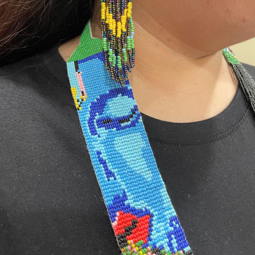 Beaded Long Necklace Statement Colorful Large Necklace For Women Boho Jewelry For Women Earring Dangle Fun Design Earring For Her Gift
