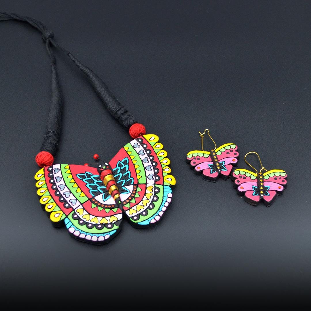 Beautiful Colorful Butterfly Necklace  Aesthetic Jewelry  Minimalist Necklace  Perfect Gifts for Her