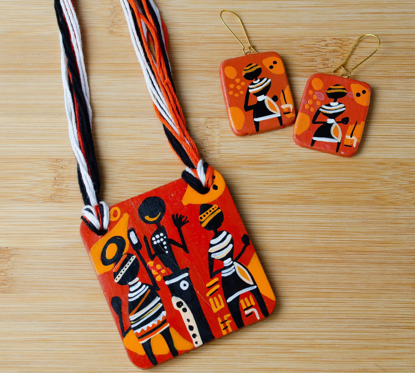Señora Terracotta Jewelry  Boho Dangle Earrings  Orange Modern Jewelry Perfect Gifts for Her