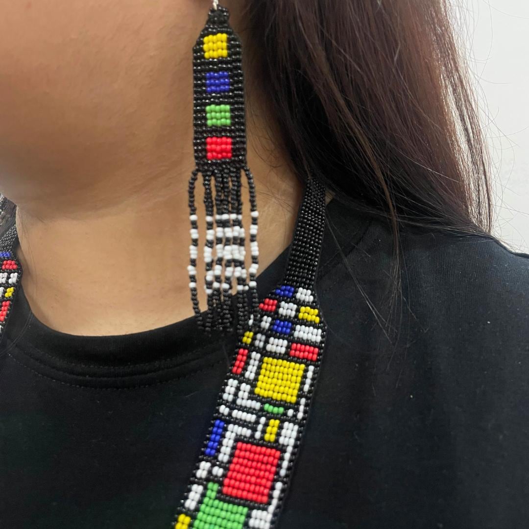 Handmade Seed Bead Necklace And Earring Set Boho Geometric Earring For Women Gift For Friend Birthday Gift Woman Friend Gift For Friend