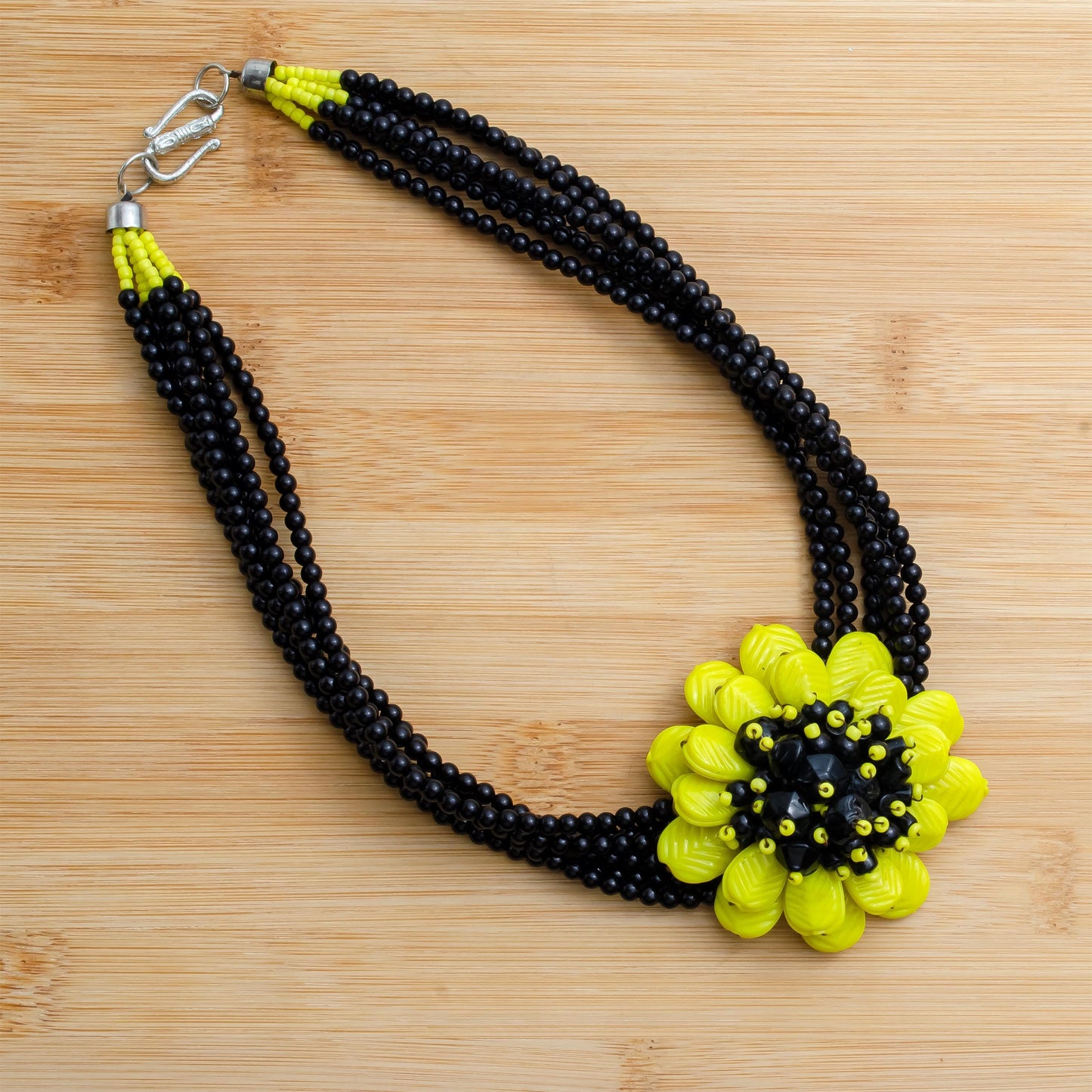 Summer Beaded Necklace Sunflower Beaded Necklace For Women Boho Jewelry Handmade One Of A Kind Necklace For Women Casual Necklace Beachy