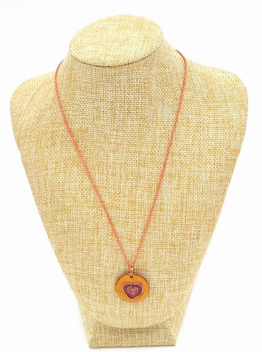 Minimalist Copper Heart Necklace  Yellow Base  Perfect Anniversary Gift  Valentine#39;s Day Jewelry