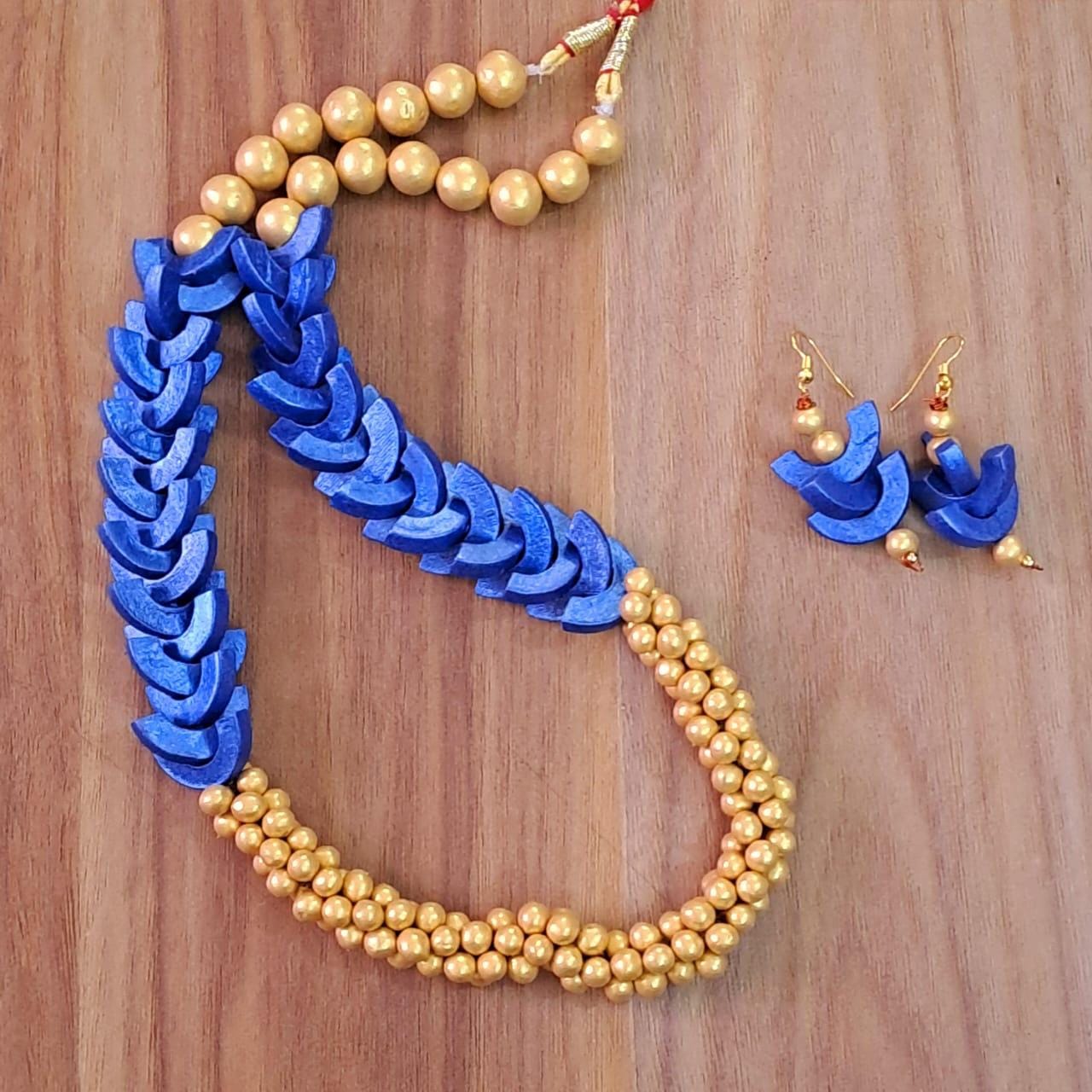 Anchor Inspired Blue Clay Jewelry Set  Handcrafted Dainty Earrings  Perfect Handmade Gift
