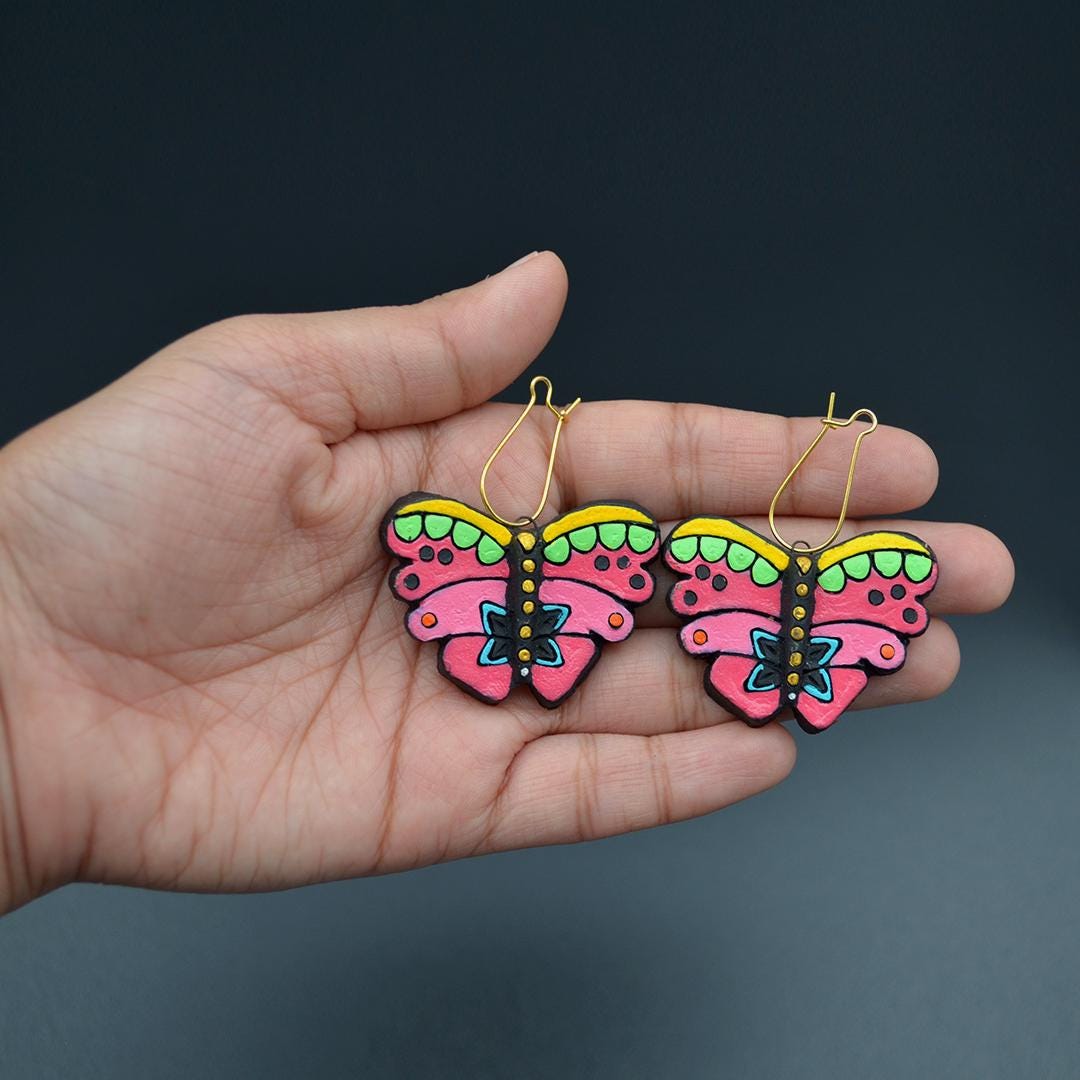 Beautiful Colorful Butterfly Necklace  Aesthetic Jewelry  Minimalist Necklace  Perfect Gifts for Her