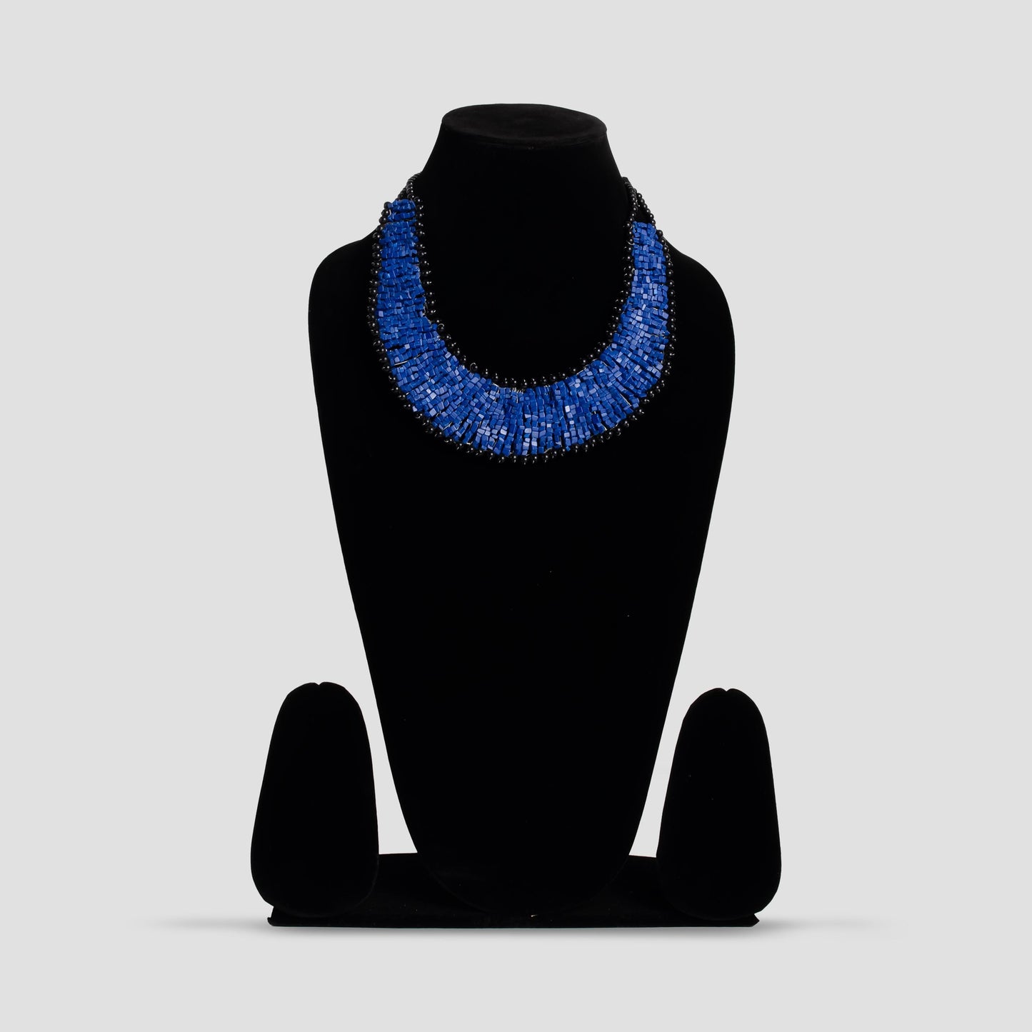 Mosaic Glass Bead Choker Necklace  Unique Jewelry Weaved on Copper Wire  Gift for Her