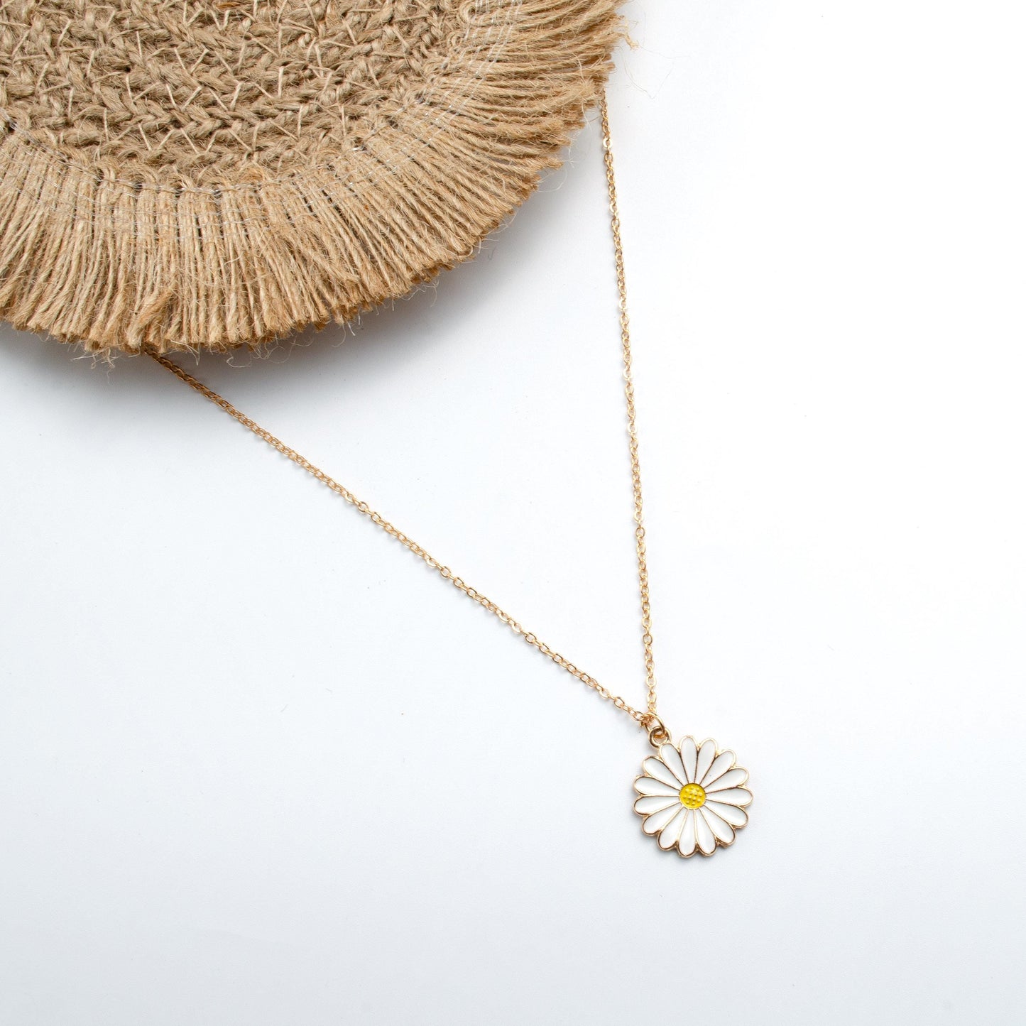 Daisy Flower Inspired Necklace  Boho Aesthetic Jewelry  Handmade Floral Jewelry