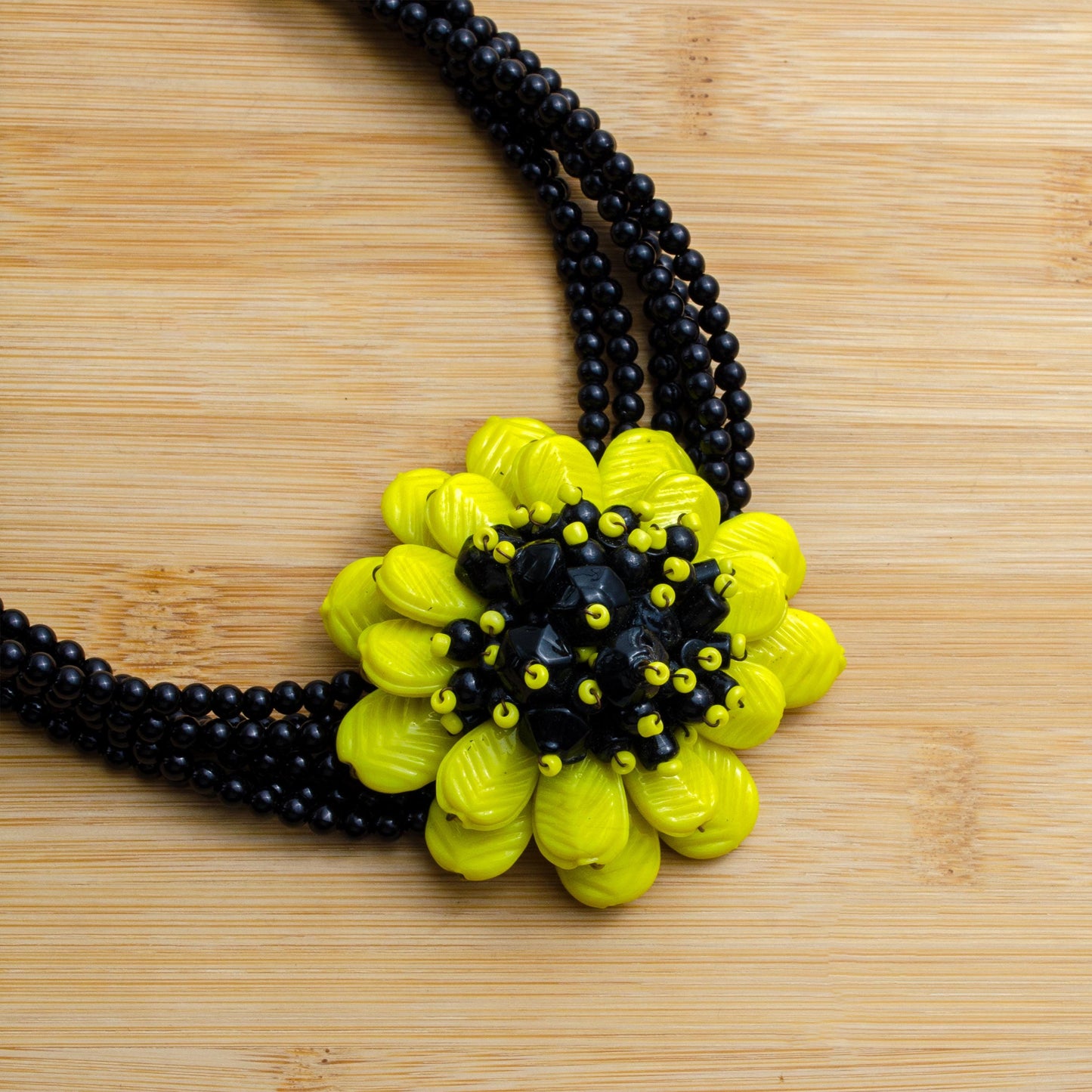 Summer Beaded Necklace Sunflower Beaded Necklace For Women Boho Jewelry Handmade One Of A Kind Necklace For Women Casual Necklace Beachy