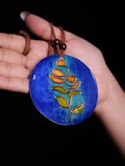 Contemporary Blue Handcrafted Copper Necklace  Long Necklace  Unique  Sentimental  Gift  Gift For Her