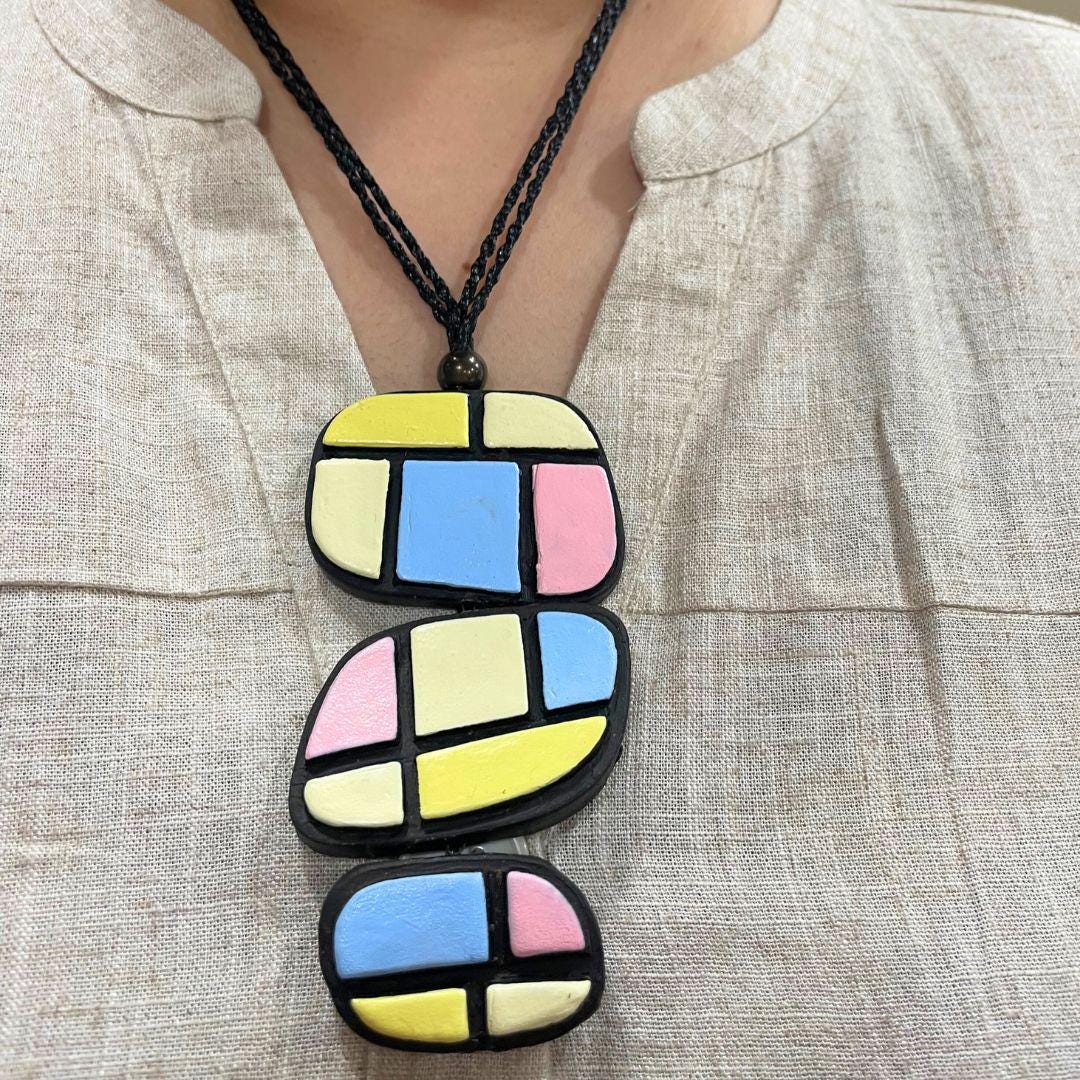 Boho Clay Jewelry Set  For Women Necklace And Earring Handmade  Unique Jewelry  For Her Gift  Inspired Jewelry For Women Earring Trending