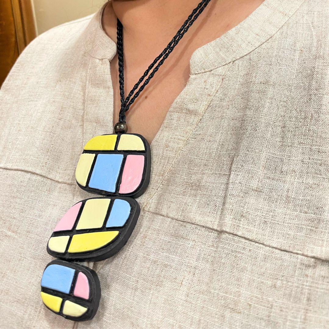 Boho Clay Jewelry Set  For Women Necklace And Earring Handmade  Unique Jewelry  For Her Gift  Inspired Jewelry For Women Earring Trending