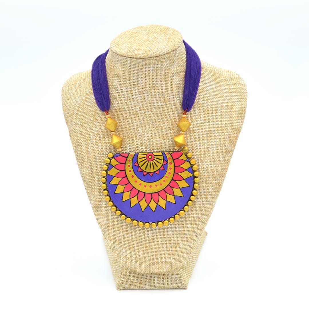 Violet Flower Clay Jewelry Set  Handcrafted Flower Earrings  Perfect Casual Jewelry