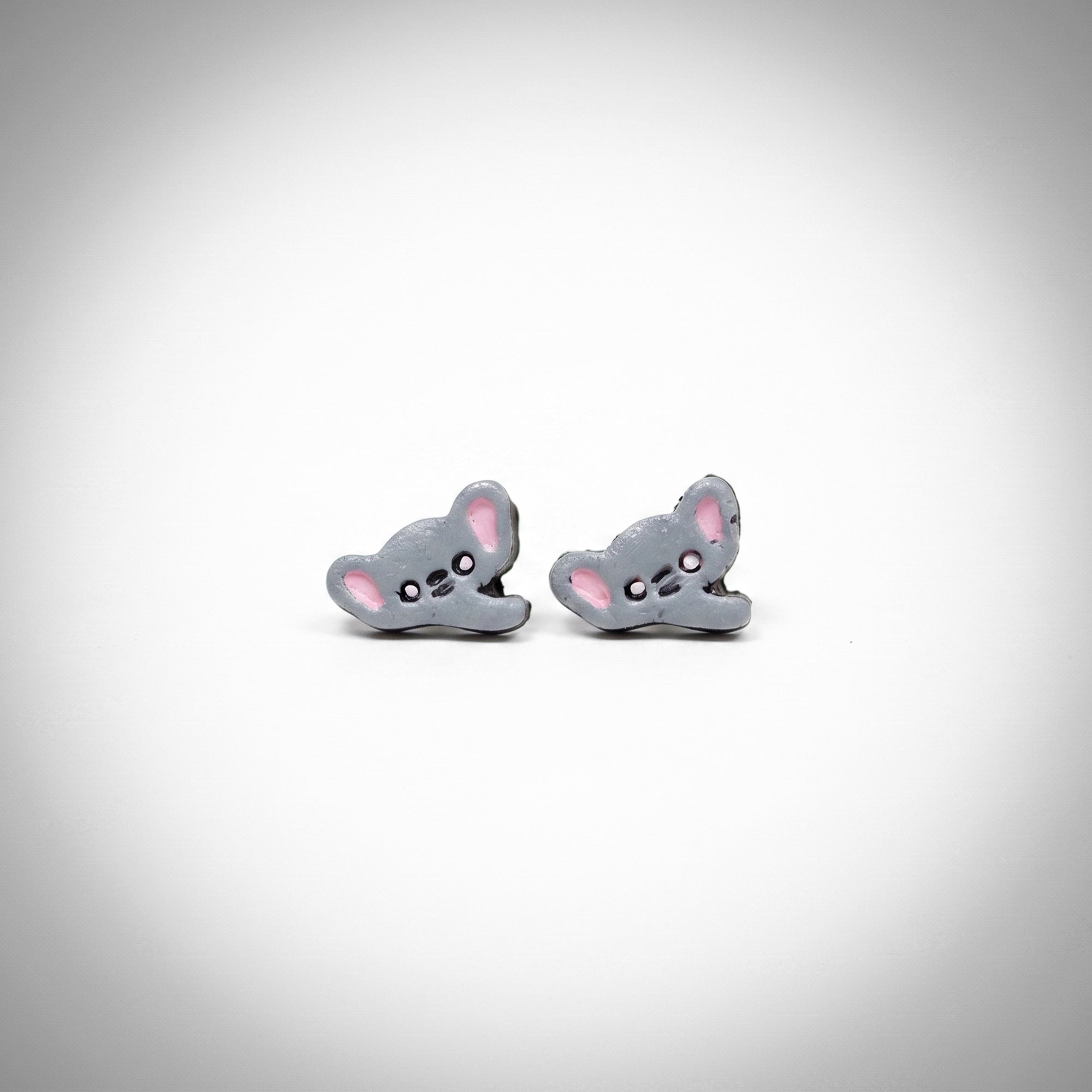 Handmade Earthen Clay Animal Stud Earrings- Elephant