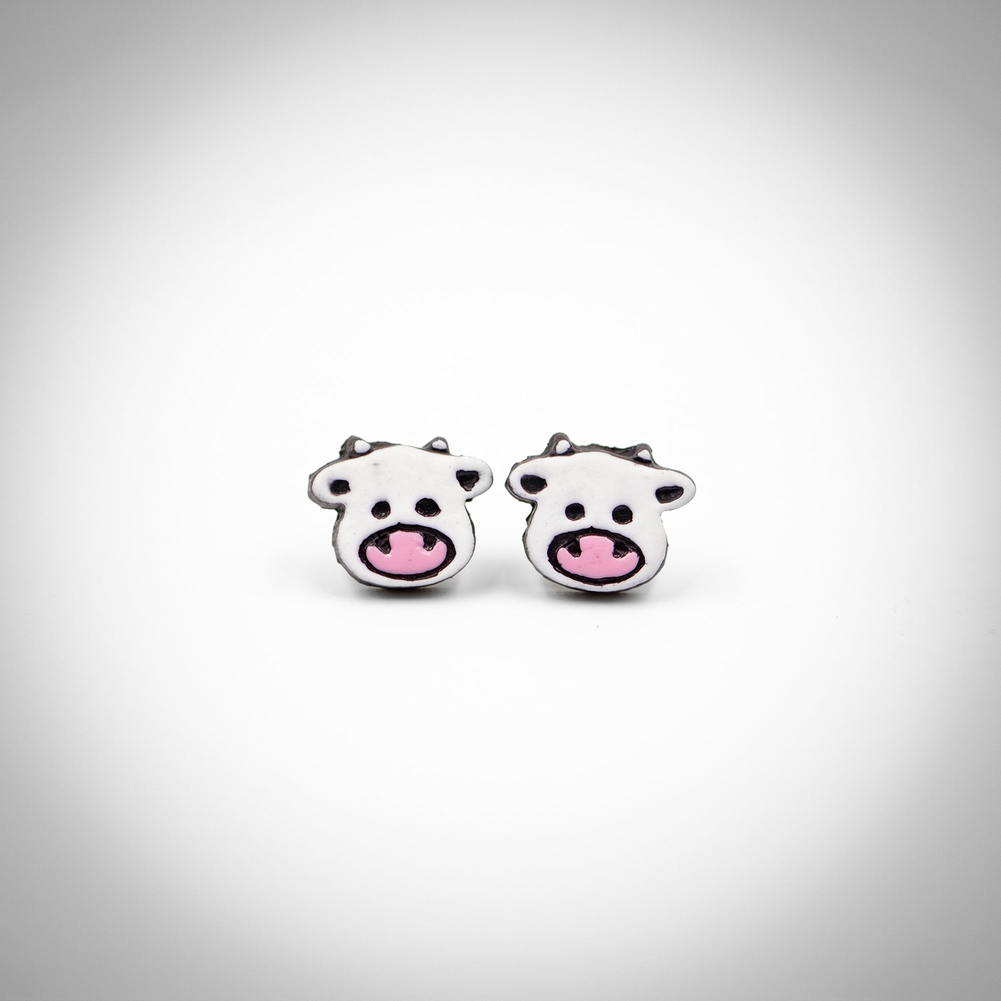 Handmade Earthen Clay Animal Stud Earrings- Cow
