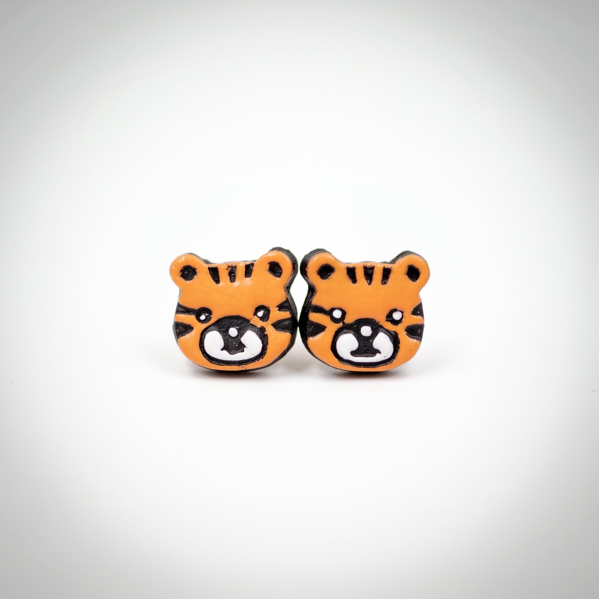 Handmade Earthen Clay Animal Stud Earrings- Lion