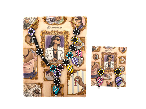 Terracotta Dangle Necklace & Earrings Set