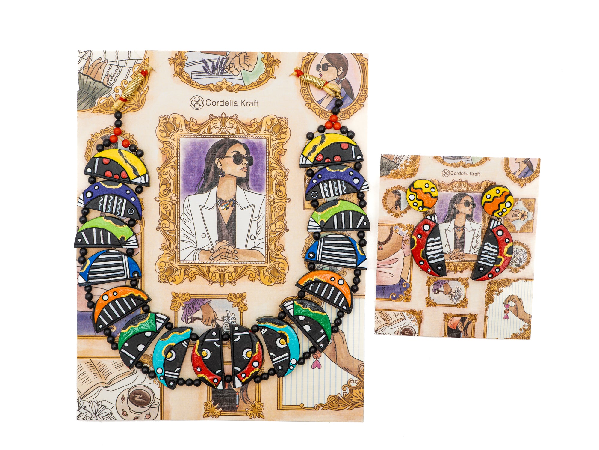 Clay Crab Terracotta Necklace & Earrings Set