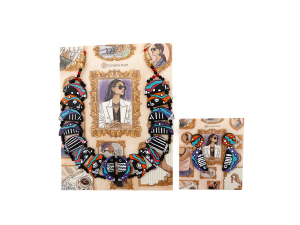 Clay Crab Terracotta Necklace & Earrings Set