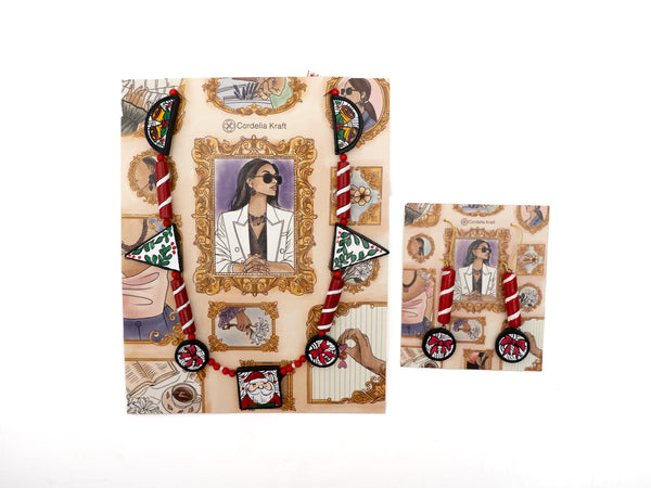 Christmas Red Terracotta Necklace Set