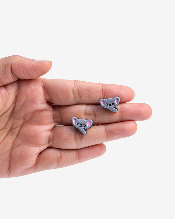 Handmade Earthen Clay Animal Stud Earrings- Elephant