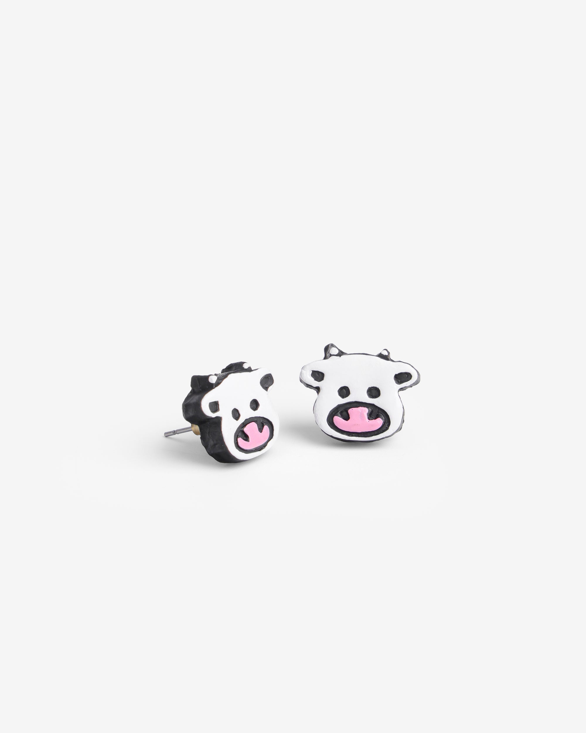 Handmade Earthen Clay Animal Stud Earrings- Cow