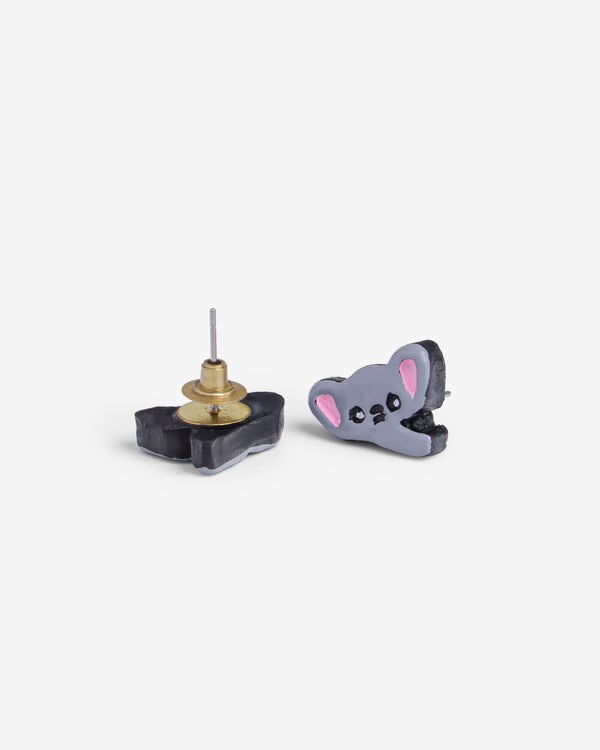 Handmade Earthen Clay Animal Stud Earrings- Elephant