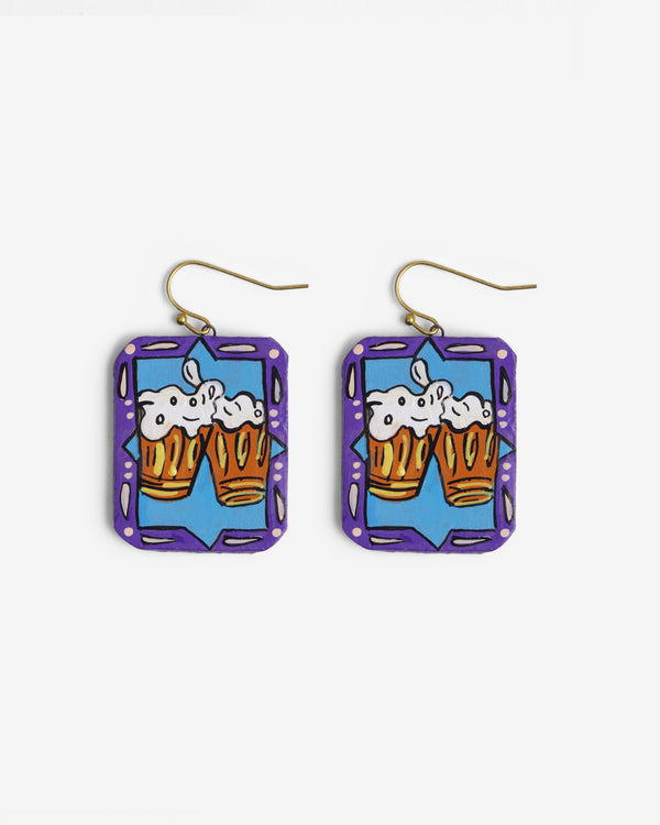 Cheers Beer Mug Dangle Earrings