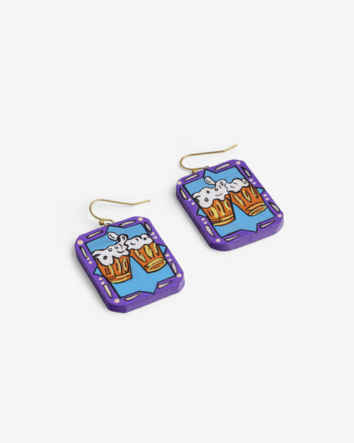 Cheers Beer Mug Dangle Earrings