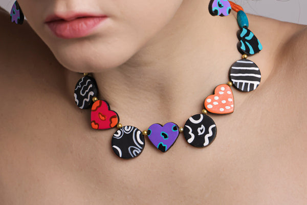Petal & Slate: Minimalist Terracotta Heart Duo