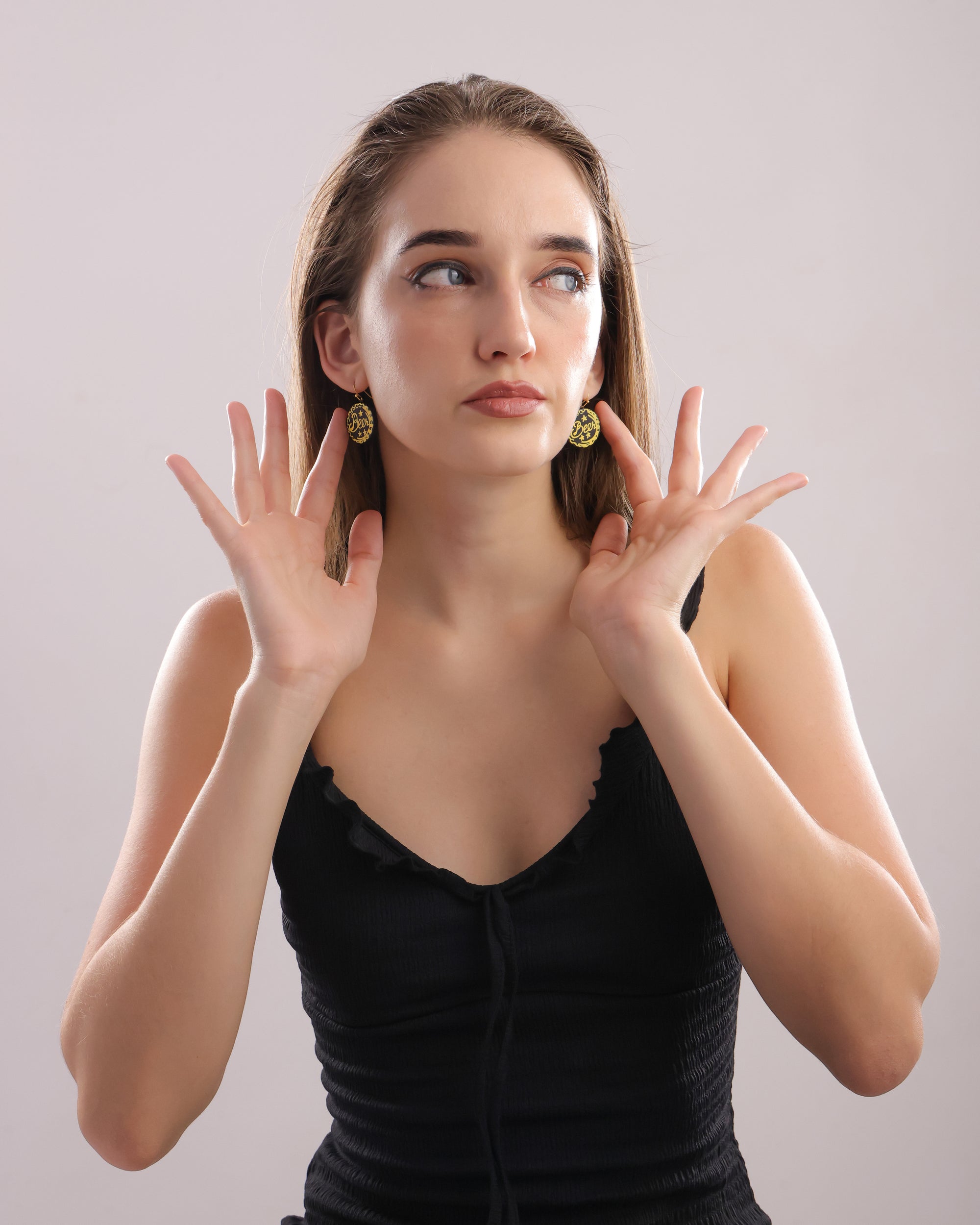 Round Beer Mug Clay Earrings