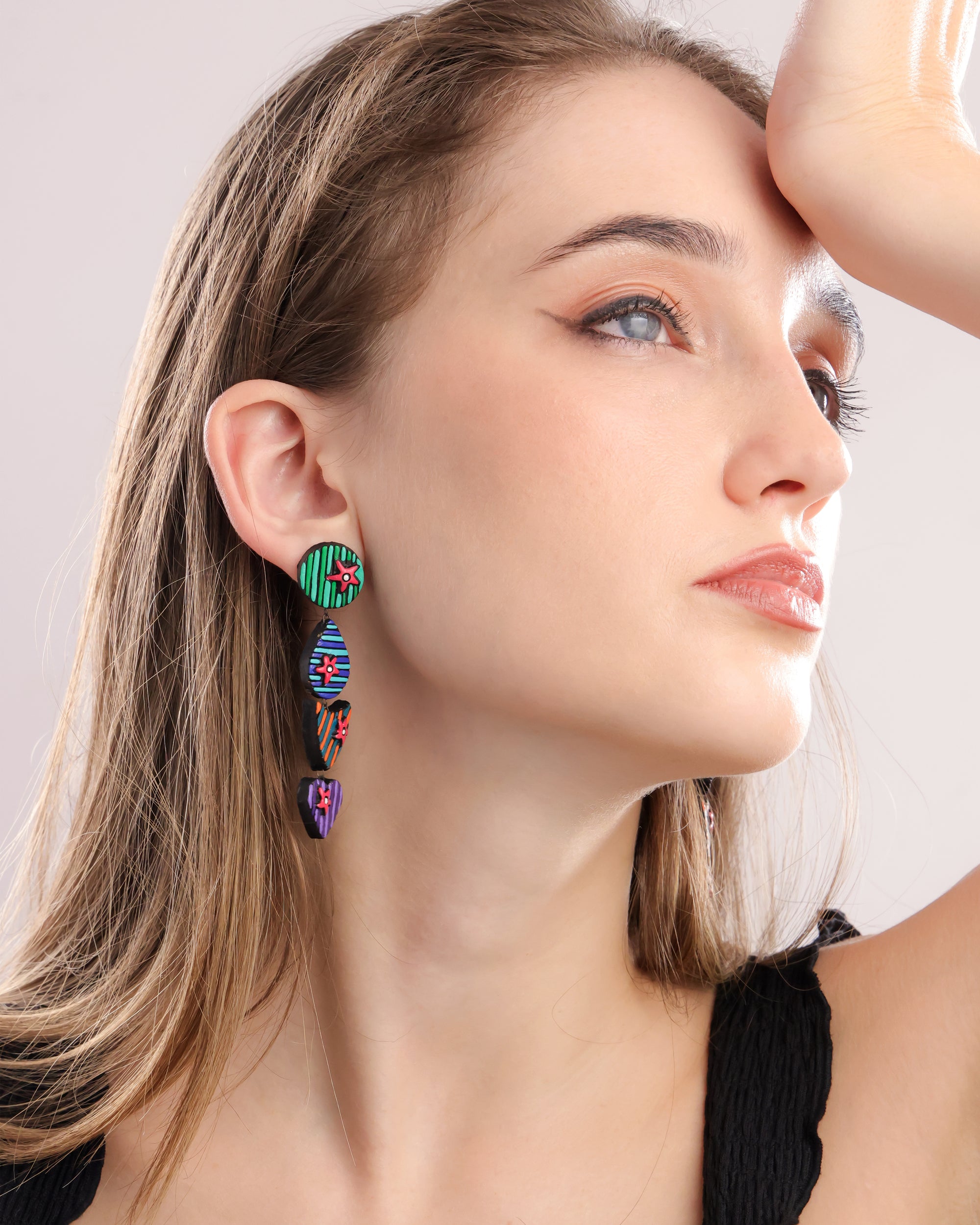 Sardine Inspired Earthen Clay Earrings