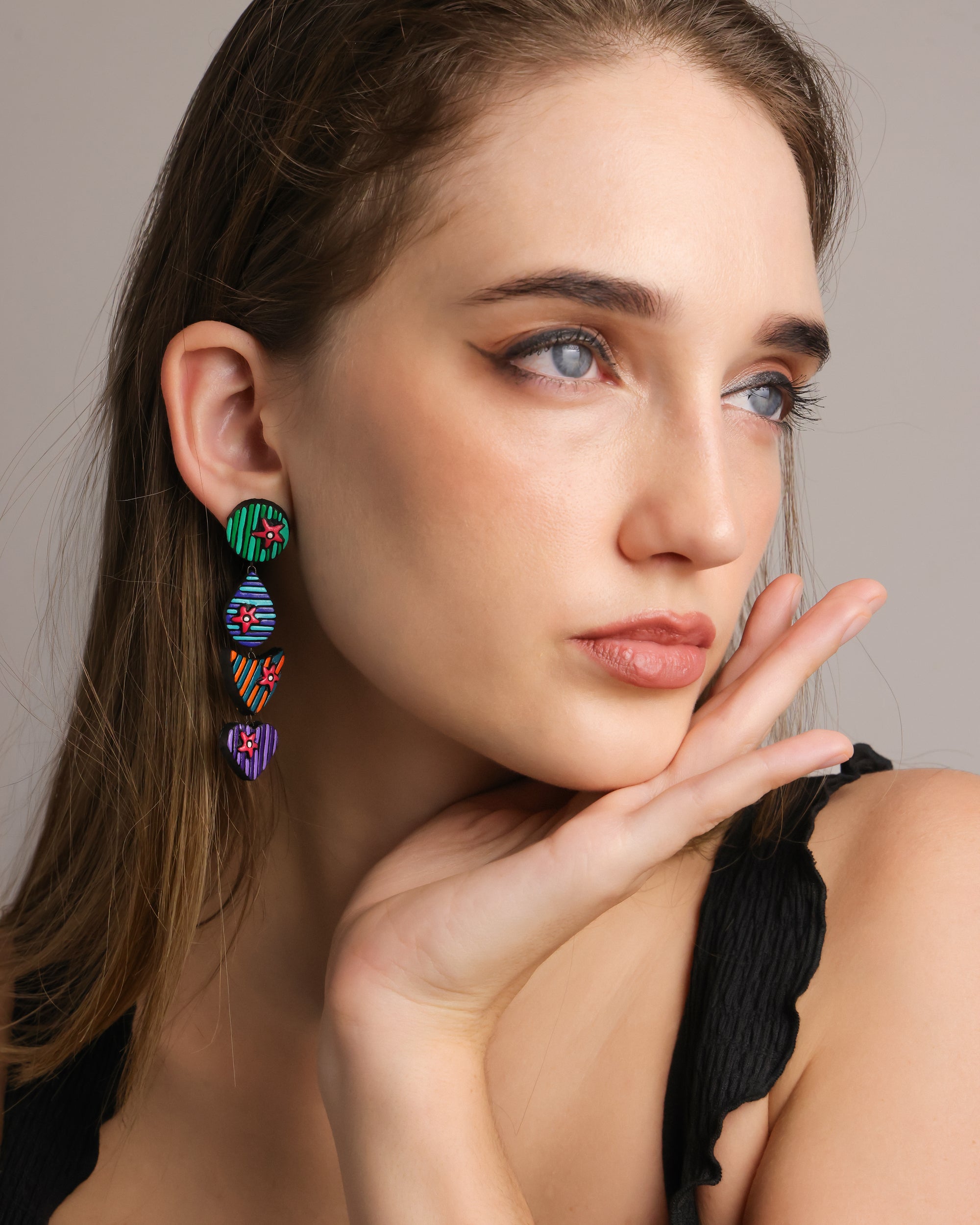 Sardine Inspired Earthen Clay Earrings