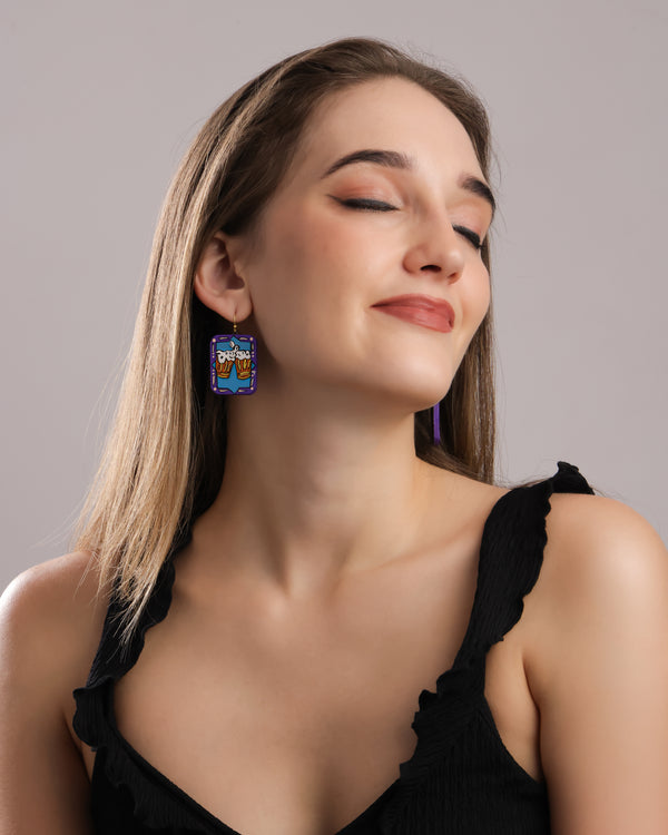 Cheers Beer Mug Dangle Earrings